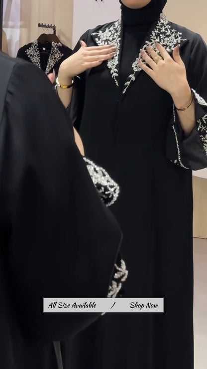 Luxury Shanaya Black Stone Hand Work Abaya
