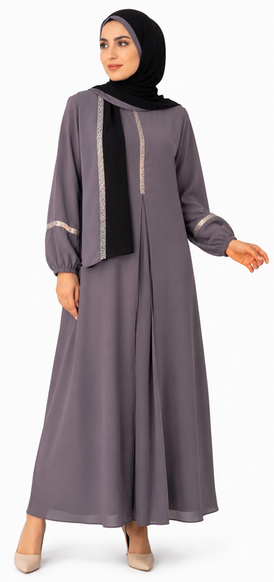 Elegant Grey classy Abaya