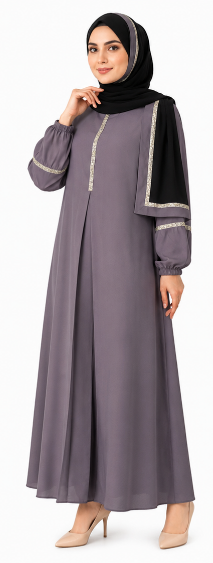 Elegant Grey classy Abaya