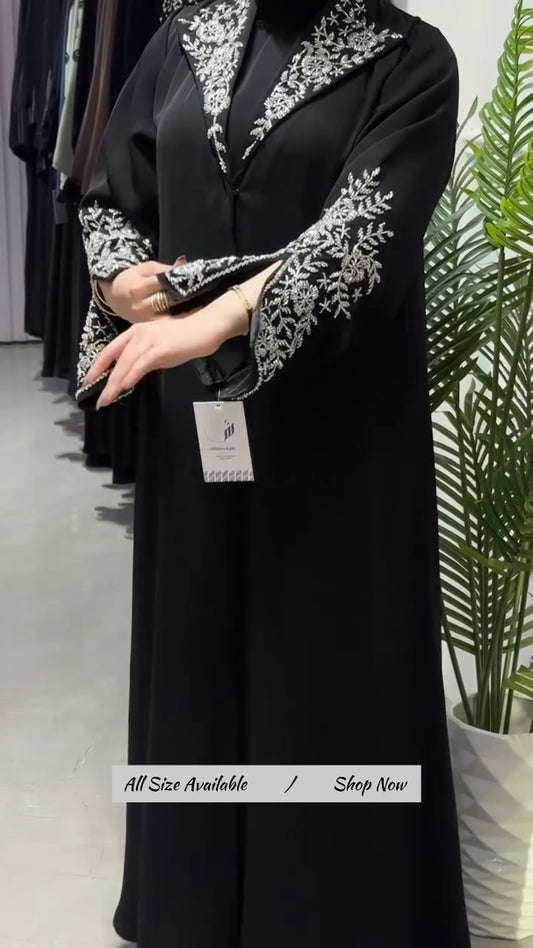 Luxury Shanaya Black Stone Hand Work Abaya