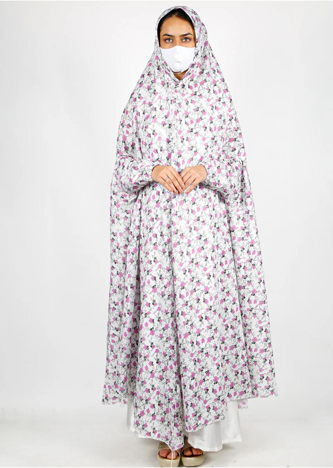 Pink Floral Printed Namaz Makhna