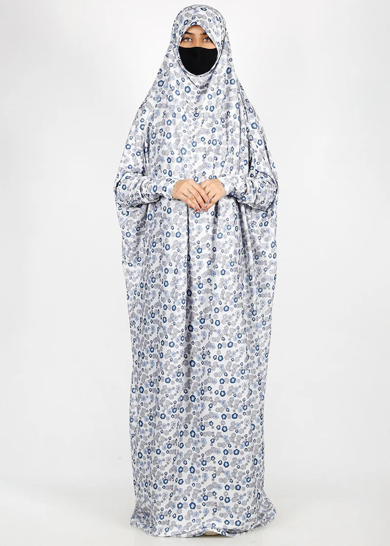 Blue Geometric Floral Namaz Makhna