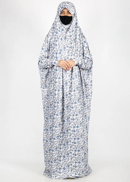 Blue Geometric Floral Namaz Makhna