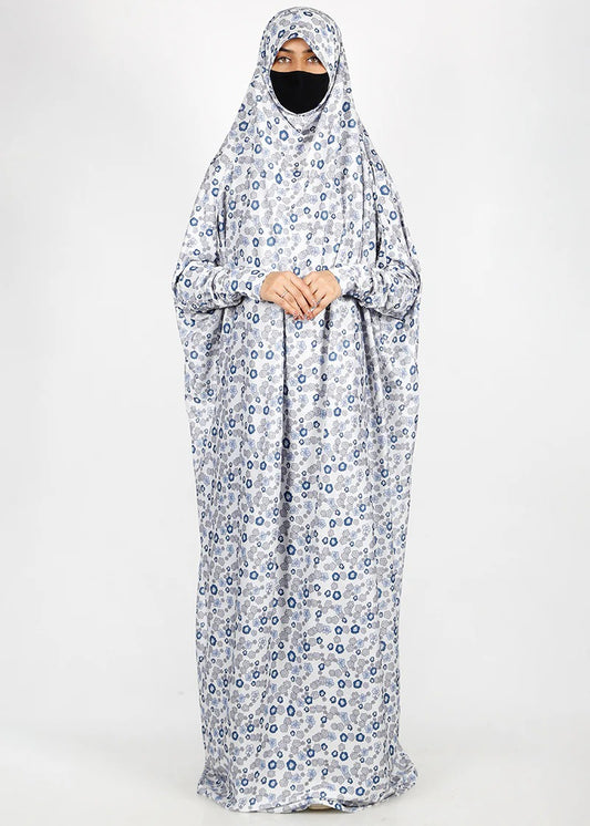 Blue Geometric Floral Namaz Makhna