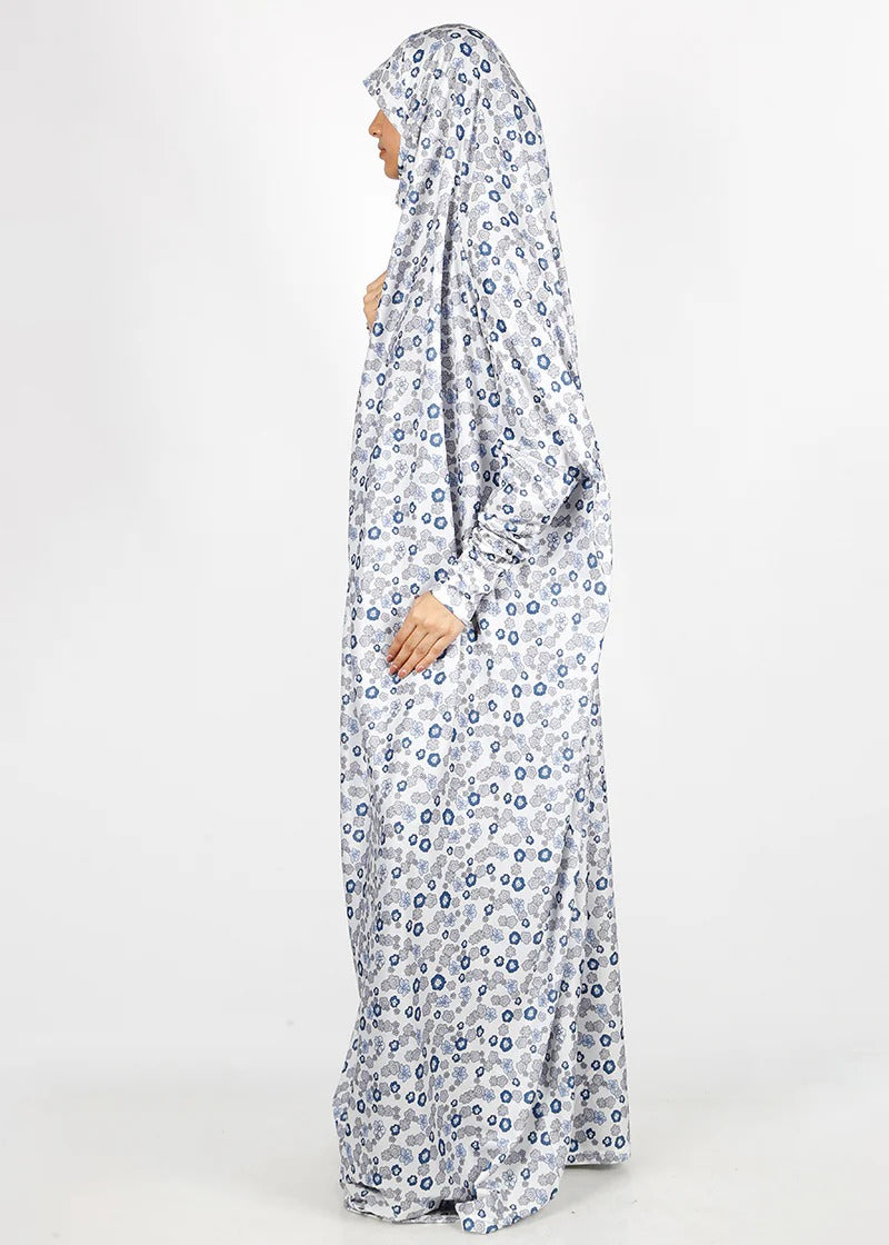 Blue Geometric Floral Namaz Makhna