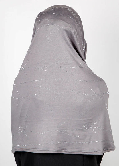 Silver Mist Rhinestone Hijab
