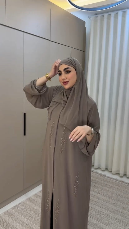 Elegant Haniya Stone Hand Work Abaya