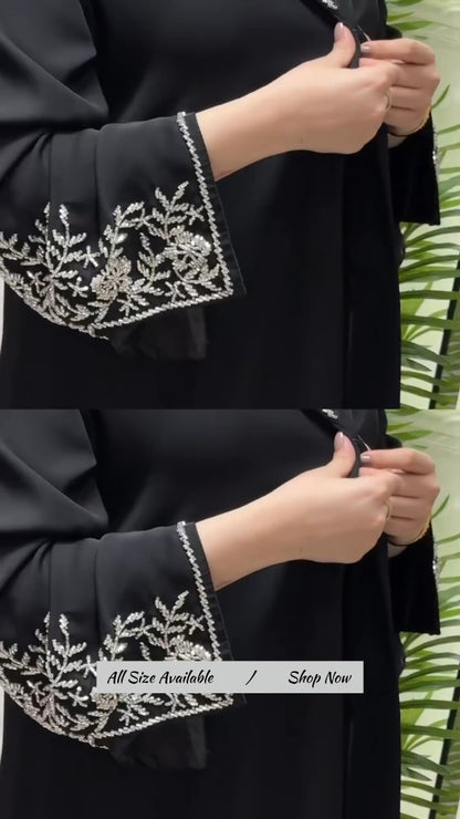Luxury Shanaya Black Stone Hand Work Abaya