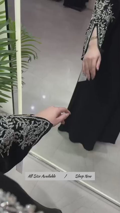 Luxury Shanaya Black Stone Hand Work Abaya